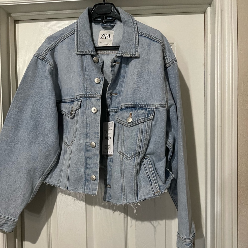 NWT Zara Women's Light Blue Denim Jacket